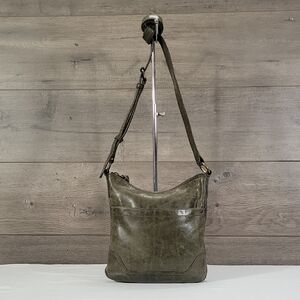 Frye Olive Green Leather Crossbody Shoulder Bag